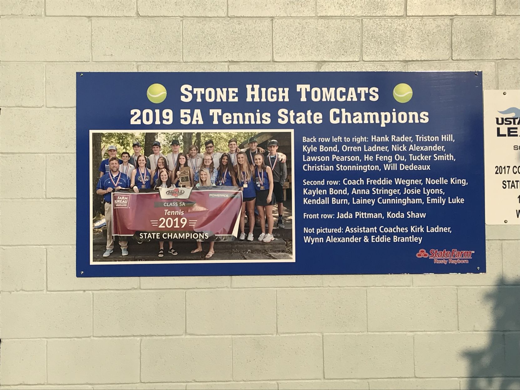 Stone High School tennis team celebrates its 2019 MHSAA 5-A state championship